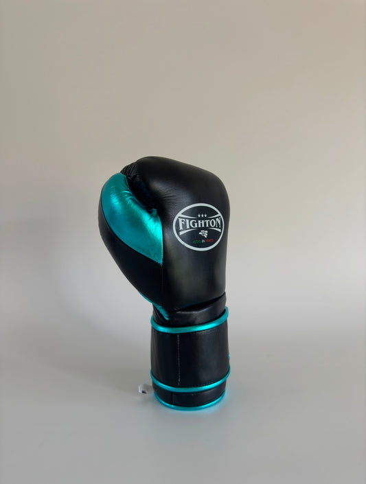 12oz Black/Blue Velcro El Rey 2.0 Training Gloves