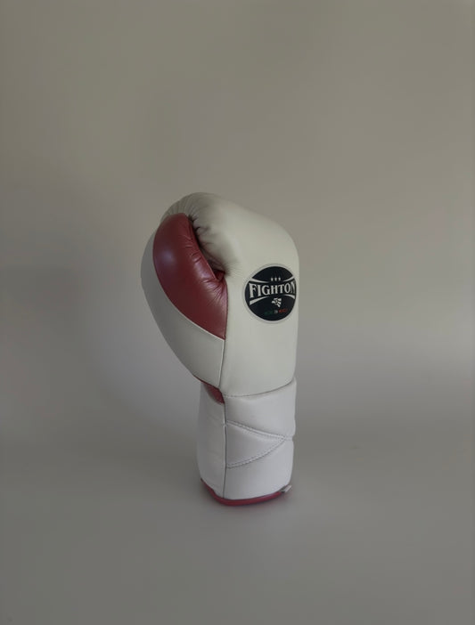 14oz White/Pink Lace Up El Rey 2.0 Training Gloves