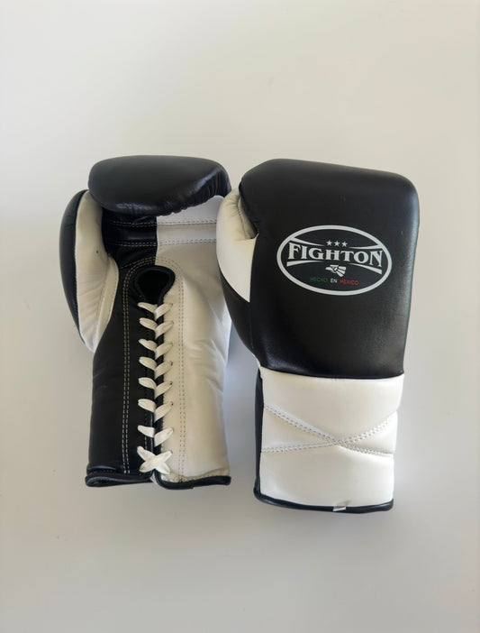 18oz Black/White Lace Up El Rey 2.0 Training Gloves