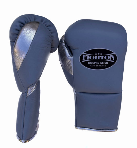 Pastel Blue/Metallic Silver 10oz Fight Gloves