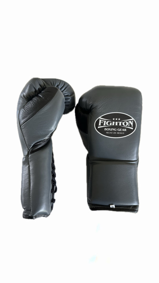 16oz Grey/Black Lace Up HHF Training Gloves