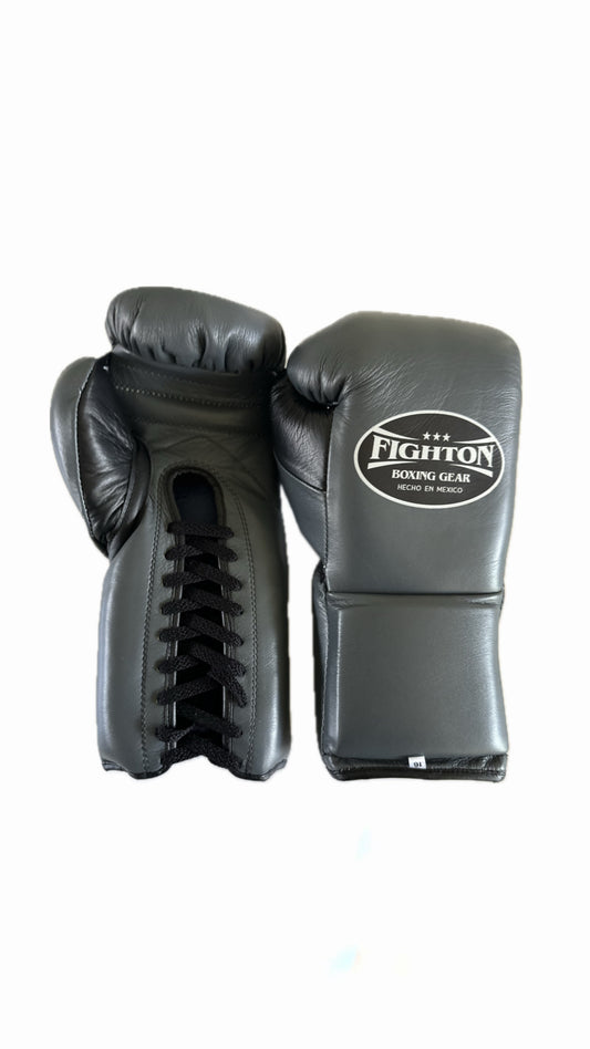 16oz Grey/Black Lace Up HHF Training Gloves