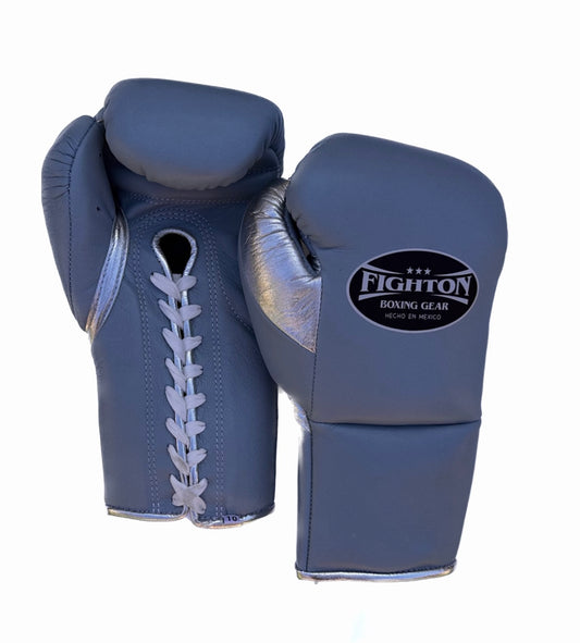 Pastel Blue/Metallic Silver 10oz Fight Gloves