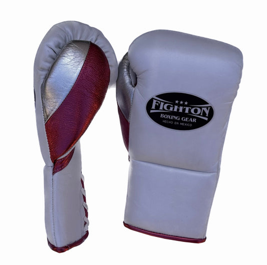 Pearl White/Metallic Pink/Metallic Silver 10oz Fight Gloves